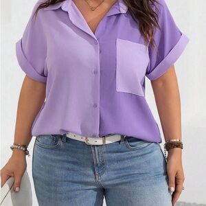 Lavender Button-Up Women's Top